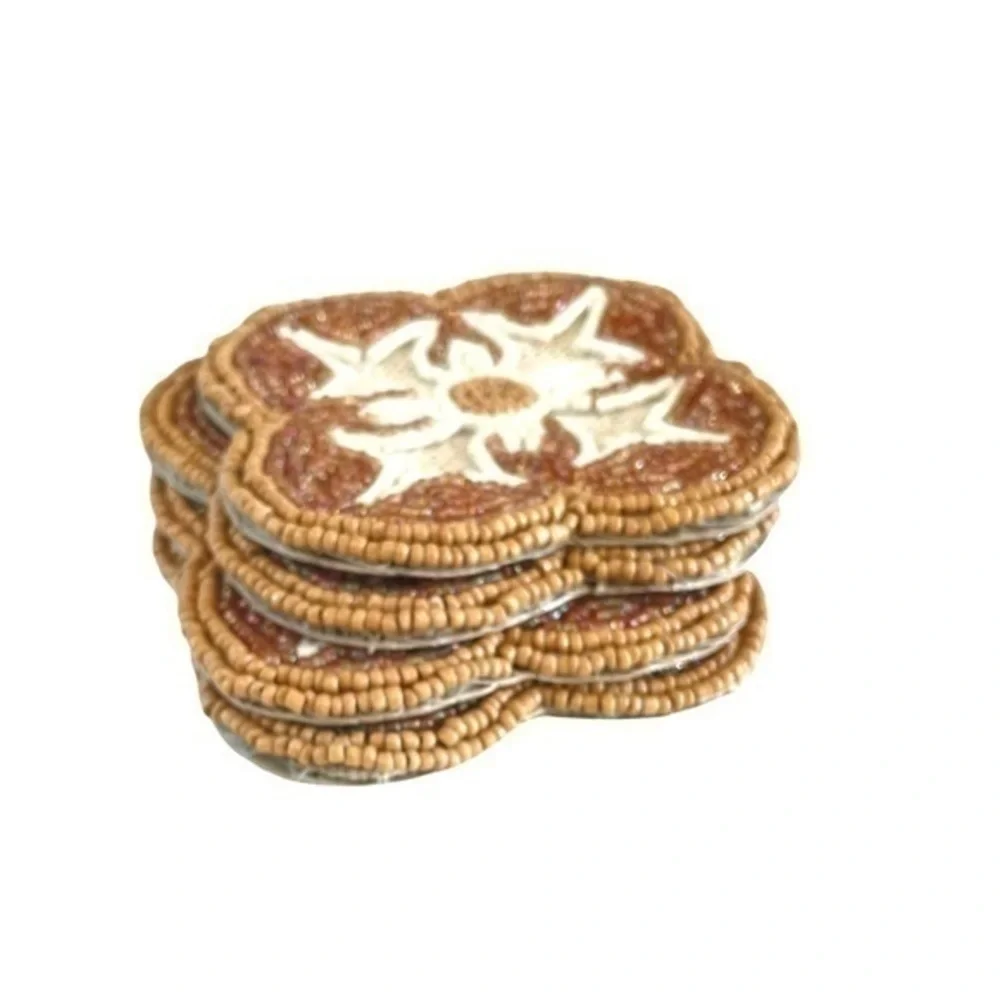 Beaded Everyday Jute Coaster Set of 4 Stocking Stuffer